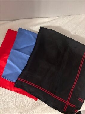 Classic Men's Pocket Squares - Black, Blue & Red